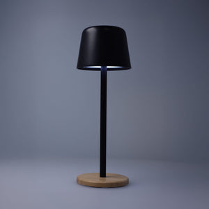 Lampada da tavolo Solis dimmerabile con base in bambù - personalizzabile con logo