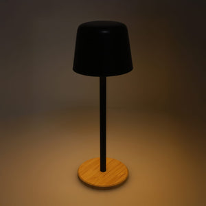 Lampada da tavolo Solis dimmerabile con base in bambù - personalizzabile con logo