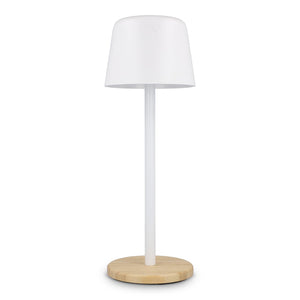 Lampada da tavolo Solis dimmerabile con base in bambù - personalizzabile con logo