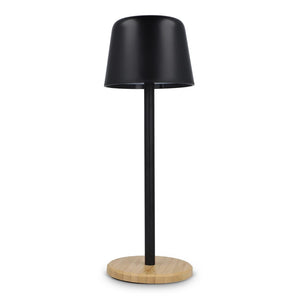 Lampada da tavolo Solis dimmerabile con base in bambù - personalizzabile con logo