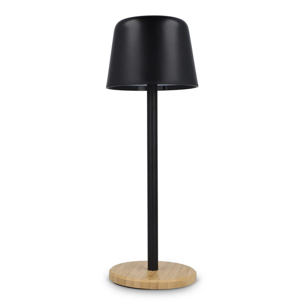 Lampada da tavolo Solis dimmerabile con base in bambù - personalizzabile con logo