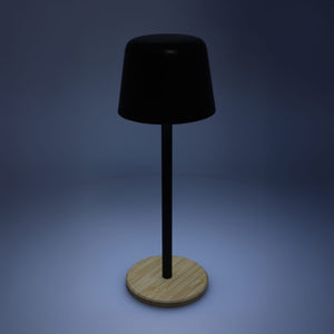 Lampada da tavolo Solis dimmerabile con base in bambù - personalizzabile con logo