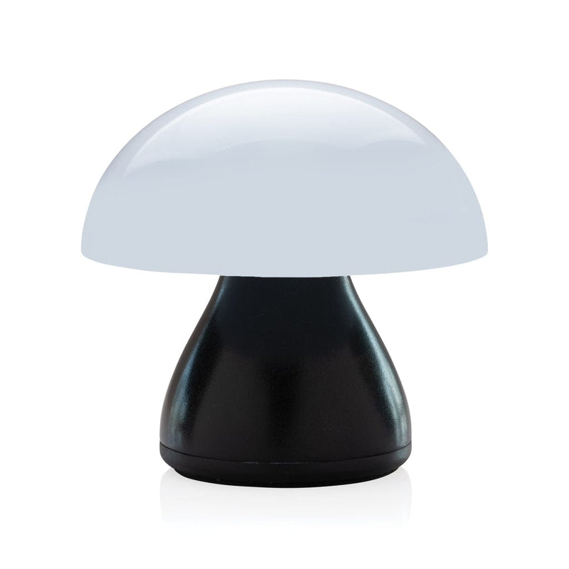 Lampada da tavolo USB ricaricabile Luming in rplastica nero - personalizzabile con logo
