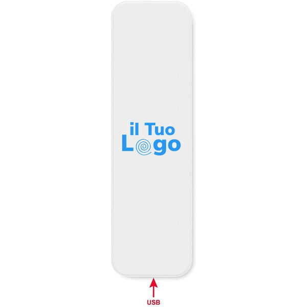 Lampada e caricatore wireless bianco - personalizzabile con logo