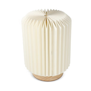 Lampada LED di carta Coollux Aurora con base legno natural - personalizzabile con logo