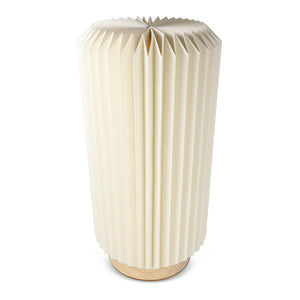 Lampada LED di carta pieghevole Coollux Aurora Tall con base di legno, 32 cm natural - personalizzabile con logo
