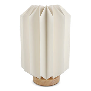 Lampada LED di carta pieghevole Coollux Eos su base di legno, 25 cm (formato cassetta delle lettere) natural - personalizzabile con logo