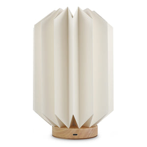 Lampada LED di carta pieghevole Coollux Eos su base di legno, 25 cm (formato cassetta delle lettere) natural - personalizzabile con logo