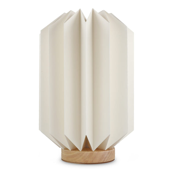 Lampada LED di carta pieghevole Coollux Eos su base di legno, 25 cm (formato cassetta delle lettere) natural - personalizzabile con logo