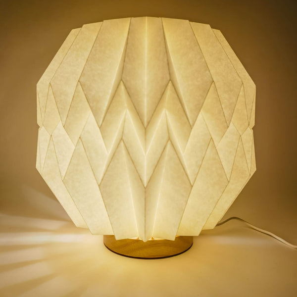 Lampada LED di carta pieghevole Coollux origami natural - personalizzabile con logo