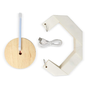 Lampada LED di carta pieghevole Coollux origami natural - personalizzabile con logo