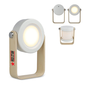 Lampada LED multifunzionale Coollux con impugnatura in bambù Bianco - personalizzabile con logo