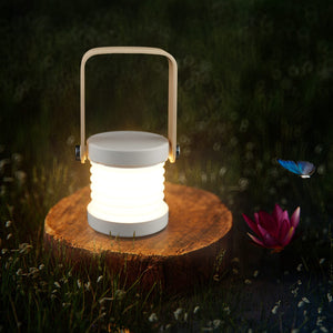 Lampada LED multifunzionale Coollux con impugnatura in bambù Bianco - personalizzabile con logo