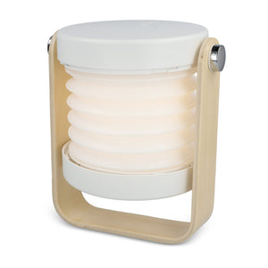 Lampada LED multifunzionale Coollux con impugnatura in bambù Bianco - personalizzabile con logo