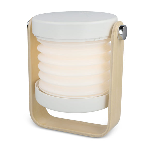 Lampada LED multifunzionale Coollux con impugnatura in bambù Bianco - personalizzabile con logo