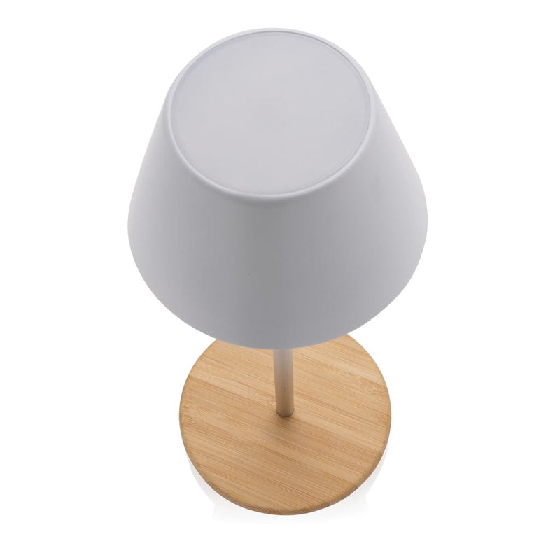 Lampada Pure Glow ricaricabile in plastica certificata RCS bianco - personalizzabile con logo