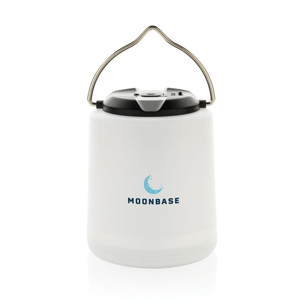 Lampada ricaricabile da tavolo Limio in rPlastica RCS bianco - personalizzabile con logo