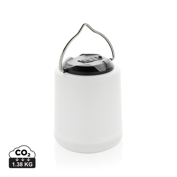 Lampada ricaricabile da tavolo Limio in rPlastica RCS bianco - personalizzabile con logo