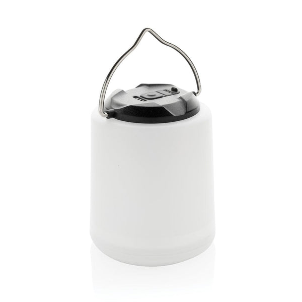 Lampada ricaricabile da tavolo Limio in rPlastica RCS bianco - personalizzabile con logo