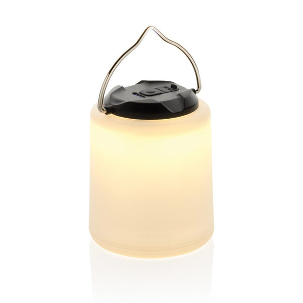 Lampada ricaricabile da tavolo Limio in rPlastica RCS bianco - personalizzabile con logo