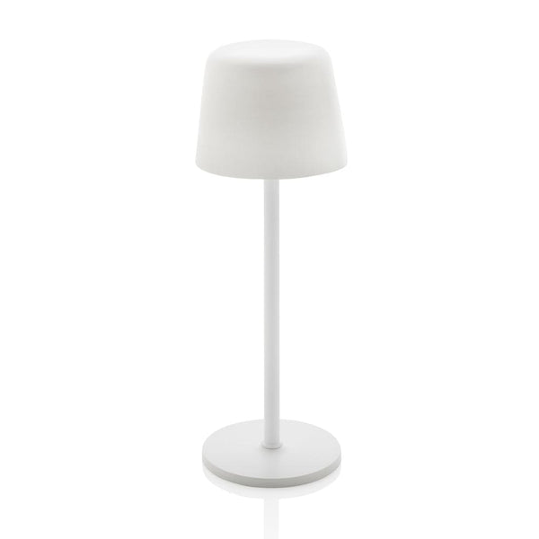 Lampada USB ricaricabile da tavolo Zenic in plastica RCS bianco - personalizzabile con logo