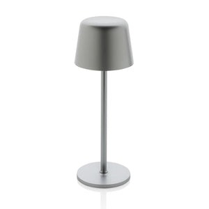 Lampada USB ricaricabile da tavolo Zenic in plastica RCS color argento - personalizzabile con logo