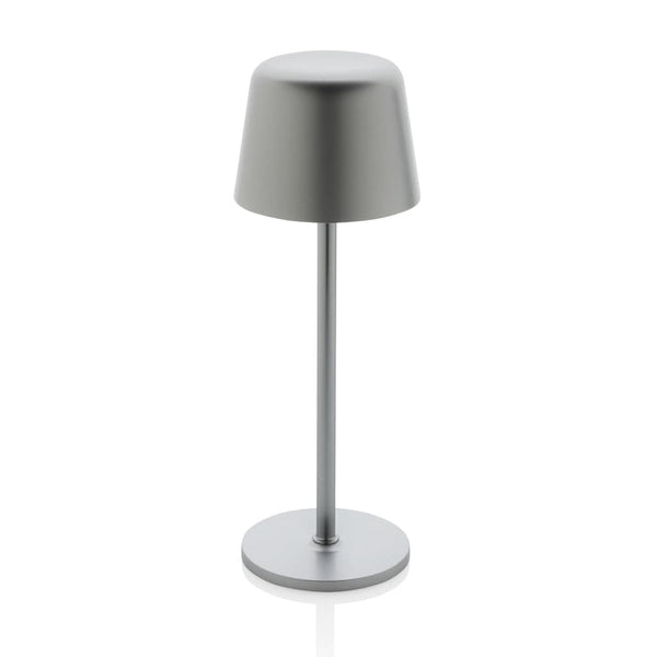 Lampada USB ricaricabile da tavolo Zenic in plastica RCS color argento - personalizzabile con logo