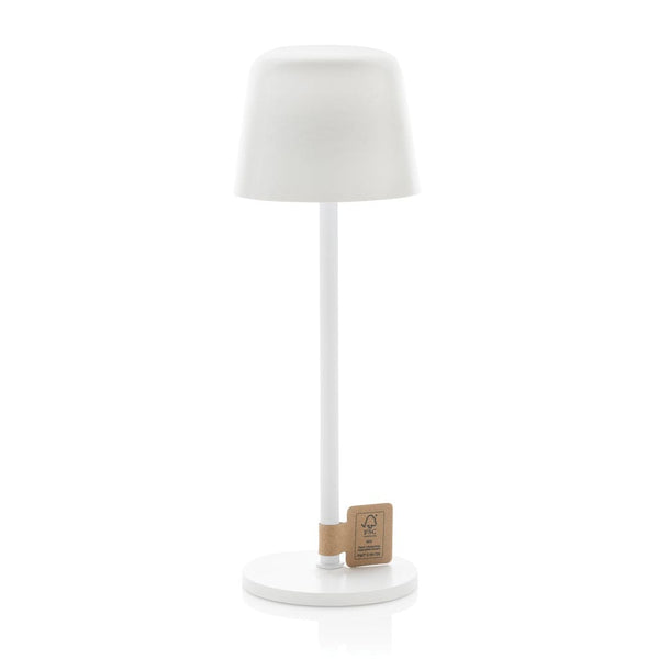 Lampada USB ricaricabile da tavolo Zenic in plastica RCS - personalizzabile con logo