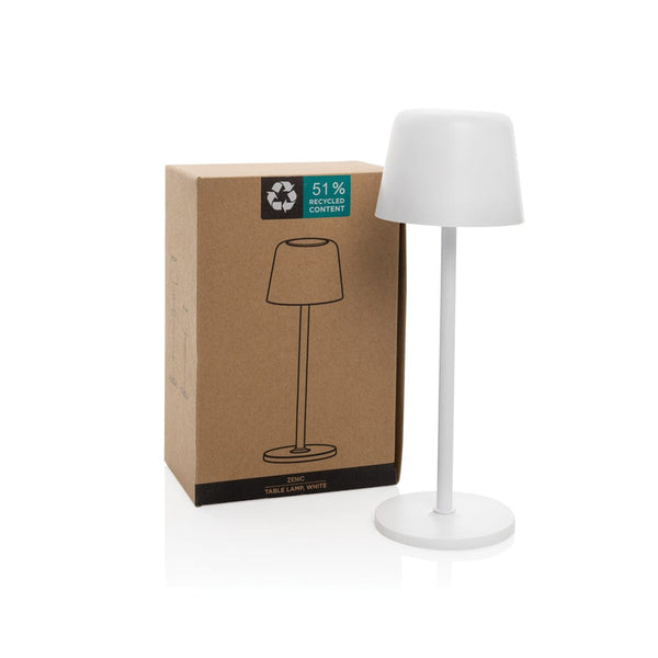 Lampada USB ricaricabile da tavolo Zenic in plastica RCS - personalizzabile con logo