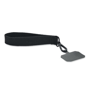 Lanyard braccialetto da polso per telefono Nero - personalizzabile con logo