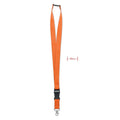 Lanyard con gancio in metallo 25 mm arancione - personalizzabile con logo