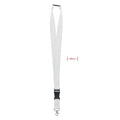 Lanyard con gancio in metallo 25 mm bianco - personalizzabile con logo