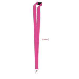 Lanyard con gancio in metallo 20 mm fucsia - personalizzabile con logo