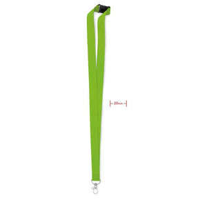 Lanyard con gancio in metallo 20 mm verde calce - personalizzabile con logo