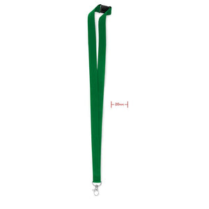 Lanyard con gancio in metallo 20 mm verde - personalizzabile con logo