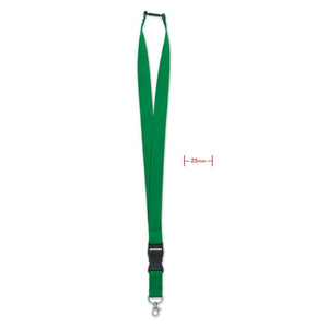 Lanyard con gancio in metallo 25 mm verde - personalizzabile con logo