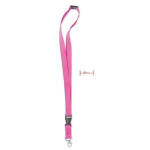 Lanyard con moschettone fucsia - personalizzabile con logo