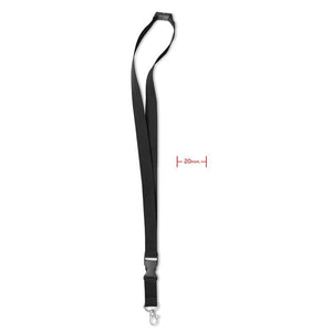 Lanyard con moschettone Nero - personalizzabile con logo