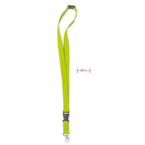 Lanyard con moschettone verde calce - personalizzabile con logo