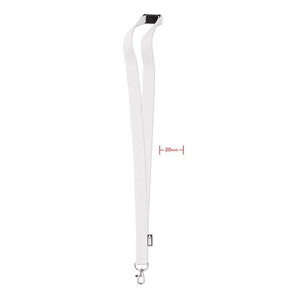 Lanyard in RPET bianco - personalizzabile con logo