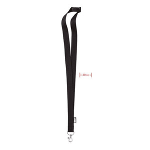 Lanyard in RPET Nero - personalizzabile con logo