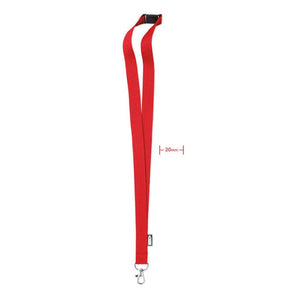 Lanyard in RPET rosso - personalizzabile con logo