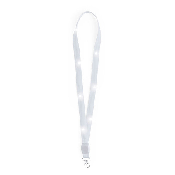 Lanyard luminoso Wilou bianco - personalizzabile con logo