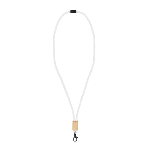 Lanyard paracord R-PET Bianco - personalizzabile con logo