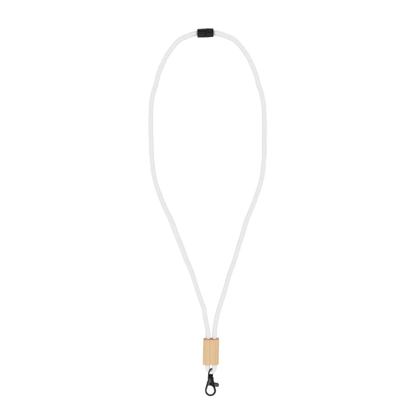 Lanyard paracord R-PET Bianco - personalizzabile con logo