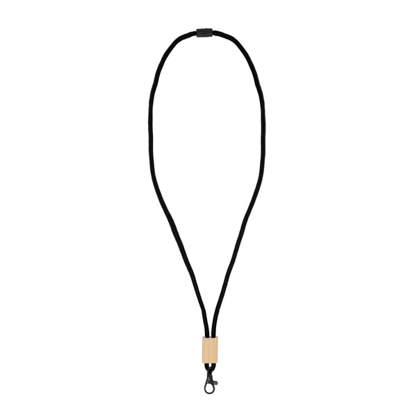 Lanyard paracord R-PET Nero - personalizzabile con logo