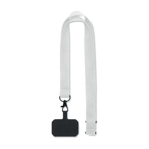Lanyard porta telefono Bianco - personalizzabile con logo