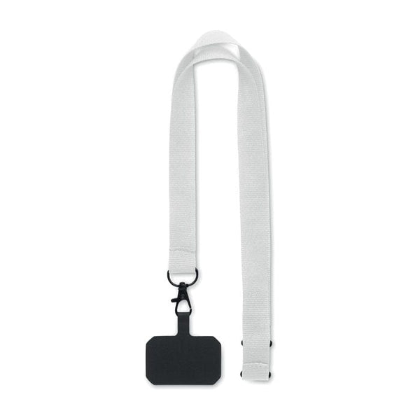 Lanyard porta telefono Bianco - personalizzabile con logo
