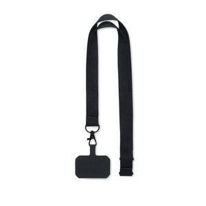 Lanyard porta telefono Nero - personalizzabile con logo