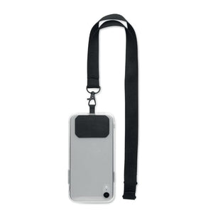 Lanyard porta telefono Nero - personalizzabile con logo